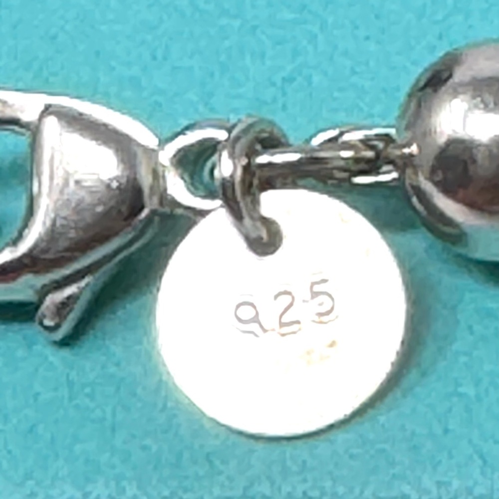 Authentic Tiffany & Co. Graduated Beaded Ball Necklace. - Picture 6 of 14
